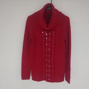 🦋 RAFAEL EMBELLISHED CABLE TUNIC SWEATER